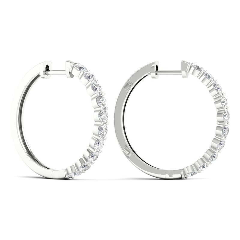 Main Image 4 of Previously Owned KAY Lab-Grown Diamonds Hoop Earrings 3 ct tw 14K White Gold