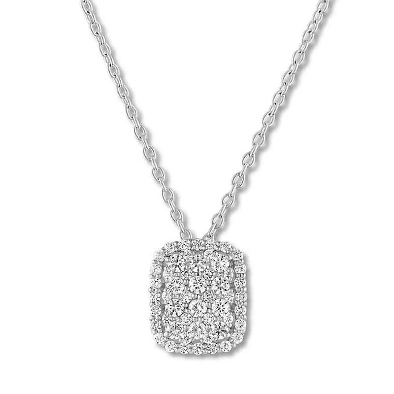 Previously Owned Diamond Necklace 1/2 ct tw Round-cut 10K White Gold 18"