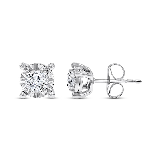 Previously Owned Radiant Reflections 1/2 ct tw Diamonds 10K White Gold Earrings (J/I3)