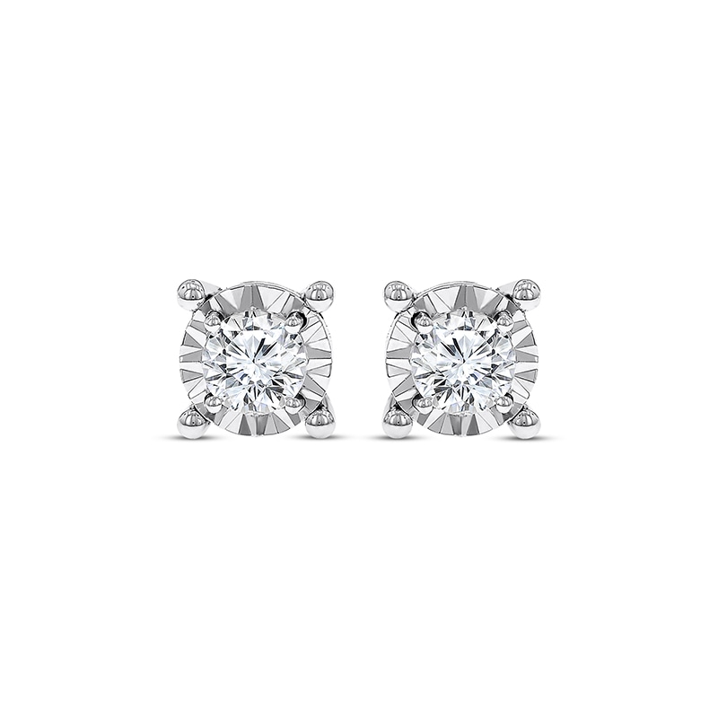 Main Image 2 of Previously Owned Radiant Reflections 1/2 ct tw Diamonds 10K White Gold Earrings (J/I3)