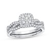 Thumbnail Image 1 of Previously Owned Multi-Diamond Center Bridal Set 1/2 ct tw Round-cut 10K White Gold