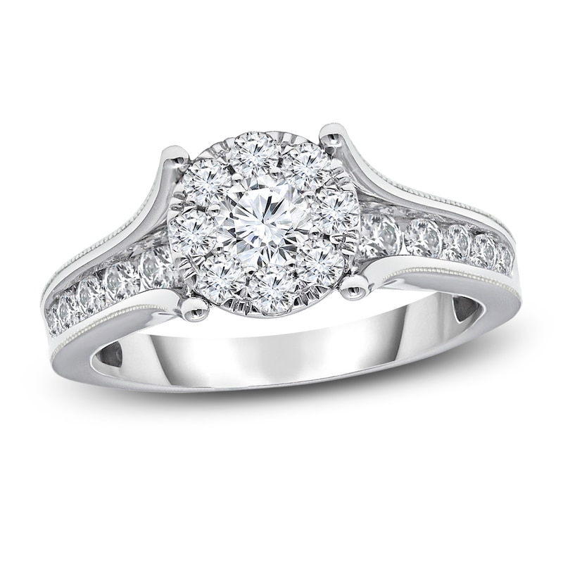 Main Image 1 of Previously Owned Diamond Engagement Ring 1-3/8 ct tw Round-cut 10K White Gold