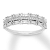 Thumbnail Image 1 of Previously Owned Diamond Ring 3/8 ct tw Baguette & Round 10K White Gold