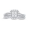 Thumbnail Image 2 of Previously Owned Multi-Diamond Center Bridal Set 3/8 ct tw Round-cut 10K White Gold