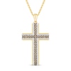 Thumbnail Image 1 of Previously Owned Diamond Cross Necklace 1 ct tw 10K Yellow Gold 22"