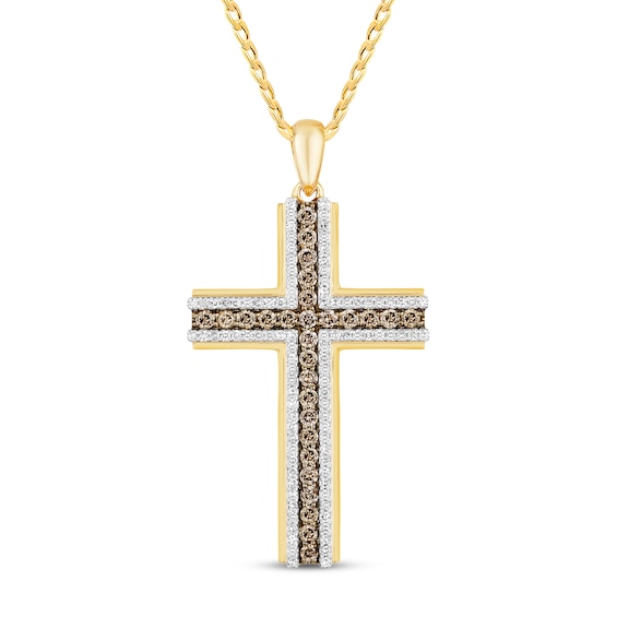 Previously Owned Diamond Cross Necklace 1 ct tw 10K Yellow Gold 22"