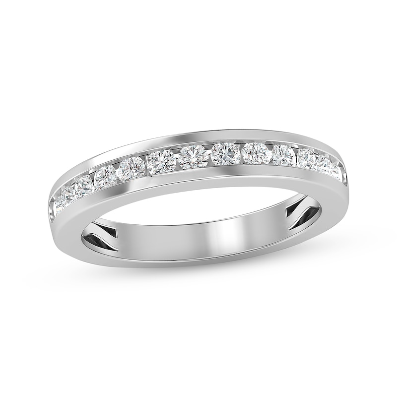 Main Image 1 of Previously Owned Channel-Set Diamond Wedding Band 1/2 ct tw 14K White Gold Size 8