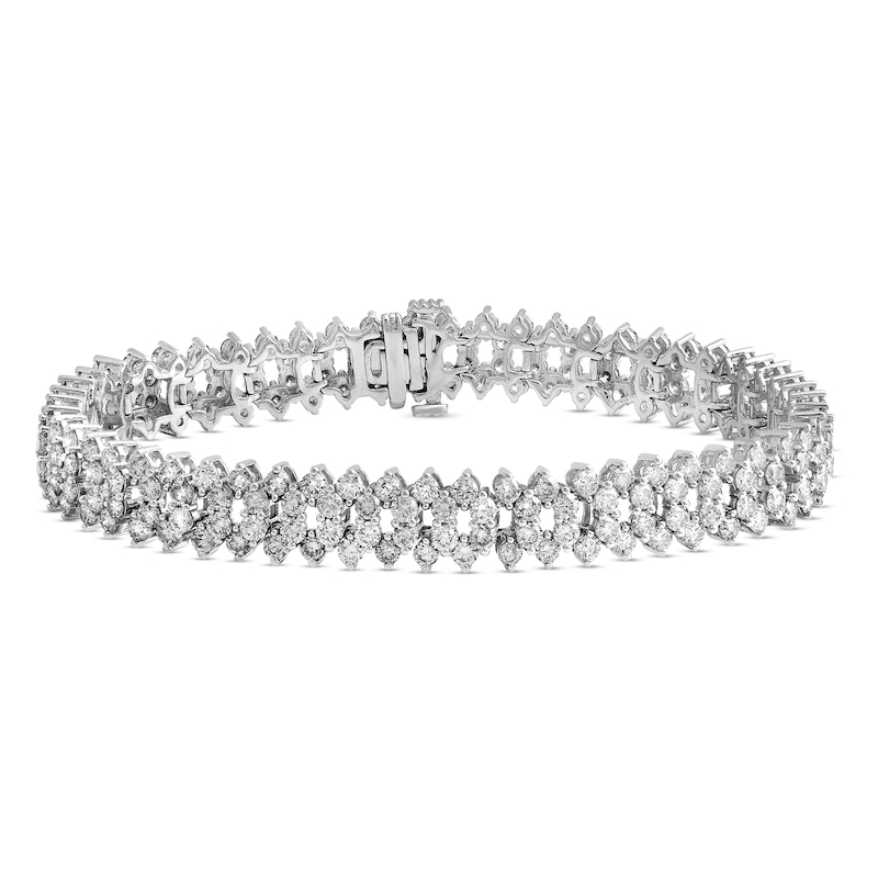 Main Image 1 of Previously Owned Diamond Bracelet 10 ct tw Round-Cut 14K White Gold 7.25"