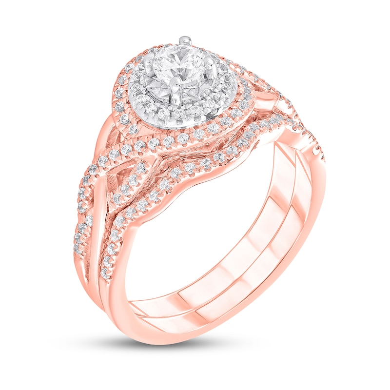 Main Image 2 of Previously Owned Diamond Bridal Set 5/8 ct tw Round-cut 14K Two-Tone Gold