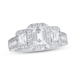 Previously Owned Three-Stone Diamond Ring 2 carats tw 14K White Gold