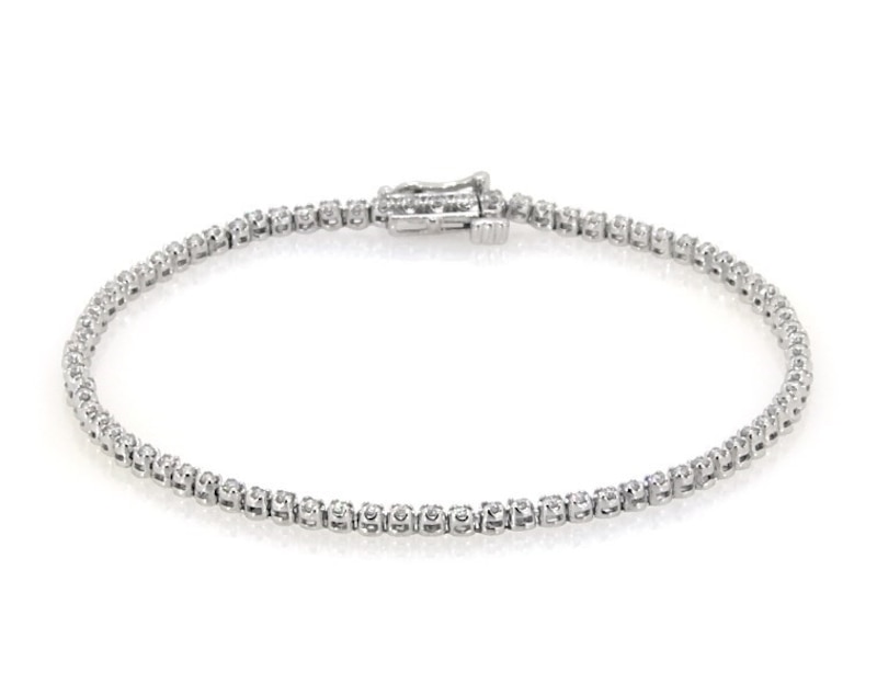 Main Image 1 of Previously Owned KAY Lab-Grown Diamonds Tennis Bracelet 1 ct tw 10K White Gold 7"