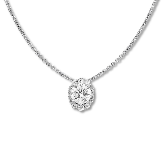 Previously Owned Diamond Necklace 7/8 ct tw Round-cut 14K White Gold 18"
