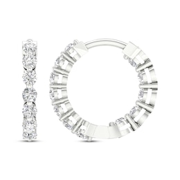 Previously Owned KAY Lab-Grown Diamonds Inside-Out Hoop Earrings 3/4 ct tw 14K White Gold