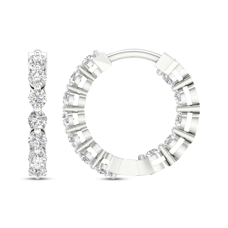 Main Image 1 of Previously Owned KAY Lab-Grown Diamonds Inside-Out Hoop Earrings 3/4 ct tw 14K White Gold