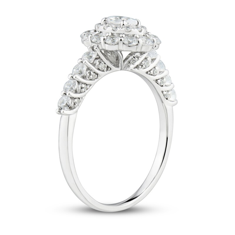 Main Image 2 of Previously Owned Diamond Engagement Ring 7/8 ct tw Oval/Round 14K White Gold