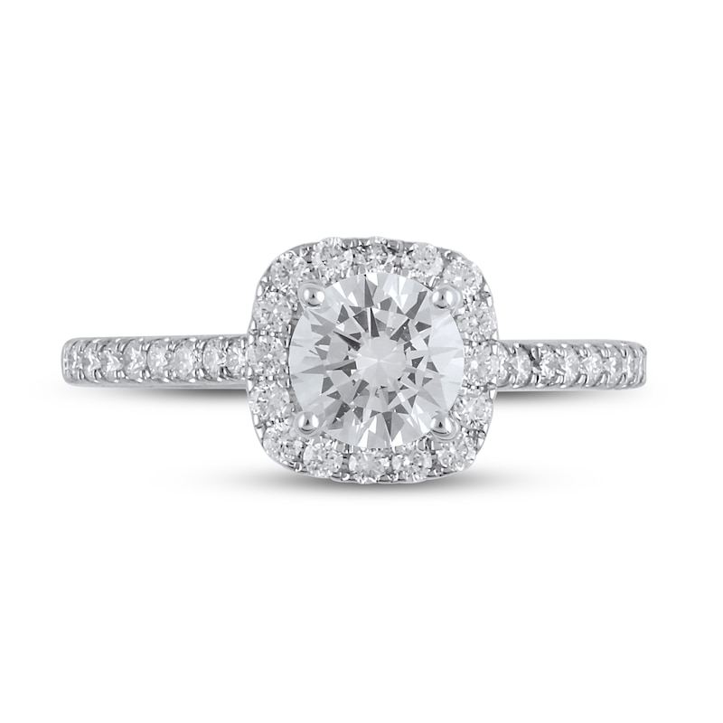 Main Image 3 of Previously Owned Lab-Grown Diamonds Engagement Ring 1-1/4 ct tw 14K White Gold