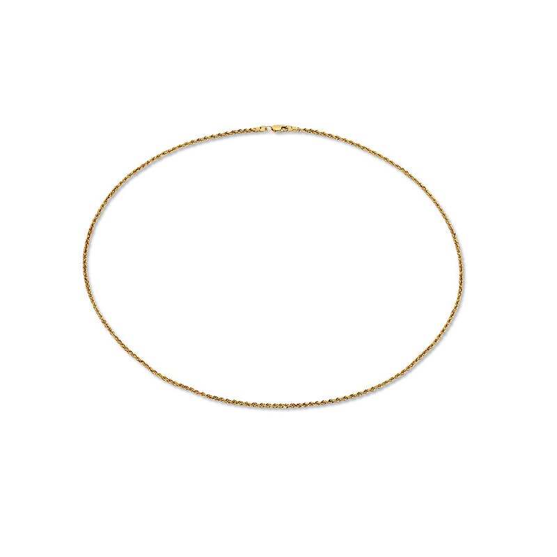 Main Image 2 of Previously Owned Rope Chain Necklace Solid 14K Yellow Gold 20"