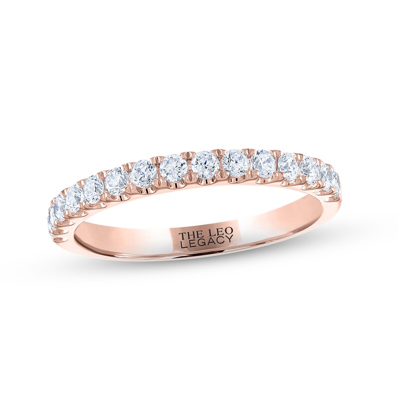 Main Image 1 of Previously Owned THE LEO Legacy Lab-Grown Diamond Wedding Band 1/2 ct tw Round-cut 14K Rose Gold Size 6