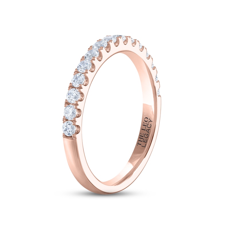 Main Image 2 of Previously Owned THE LEO Legacy Lab-Grown Diamond Wedding Band 1/2 ct tw Round-cut 14K Rose Gold Size 6