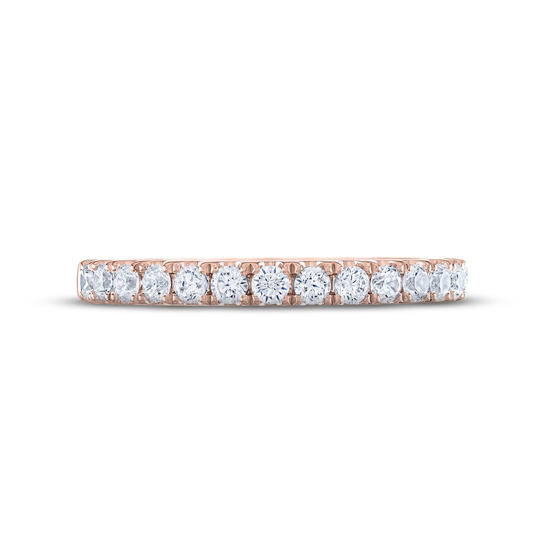 Main Image 3 of Previously Owned THE LEO Legacy Lab-Grown Diamond Wedding Band 1/2 ct tw Round-cut 14K Rose Gold Size 6