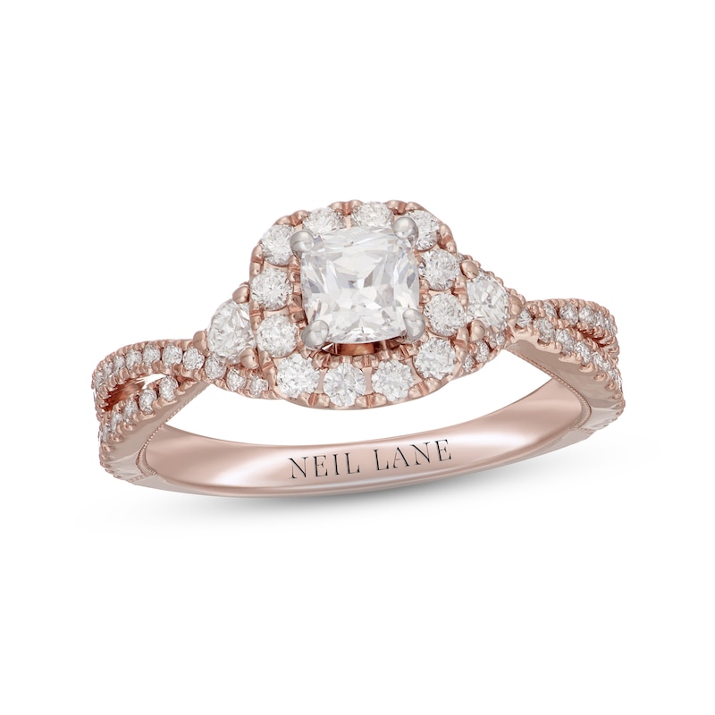 Main Image 1 of Previously Owned Neil Lane Diamond Engagement Ring 1-1/8 ct tw Cushion & Round-cut 14K Rose Gold