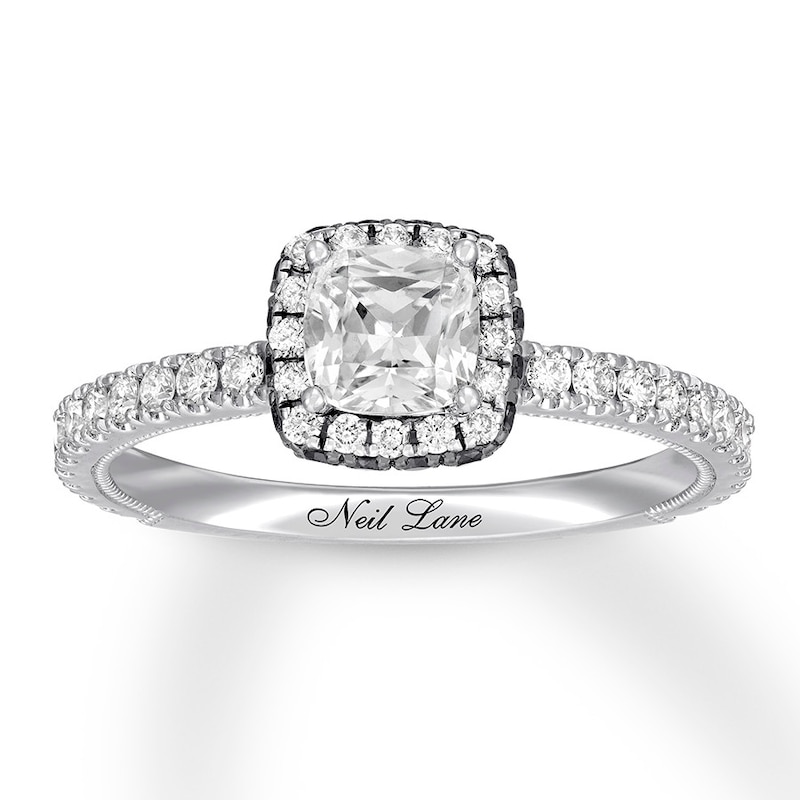 Main Image 1 of Previously Owned Neil Lane Cushion-cut Diamond Engagement Ring 1-1/4 ct tw 14K White Gold