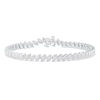 Thumbnail Image 1 of Previously Owned Diamond Marquise Link Bracelet 1/2 ct tw Round-cut Sterling Silver 7.25"