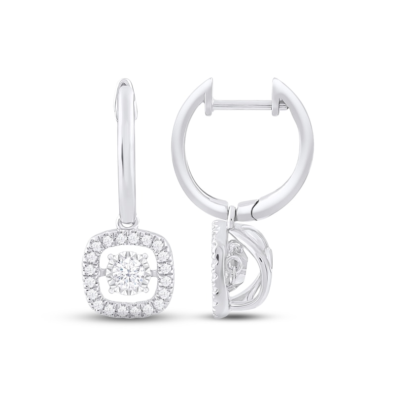 Main Image 1 of Previously Owned Unstoppable Love Diamond Dangle Earrings 1/2 ct tw 10K White Gold