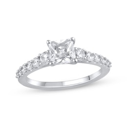 Previously Owned Lab-Grown Diamonds Princess-Cut Engagement Ring 1-1/2 ct tw 14K White Gold