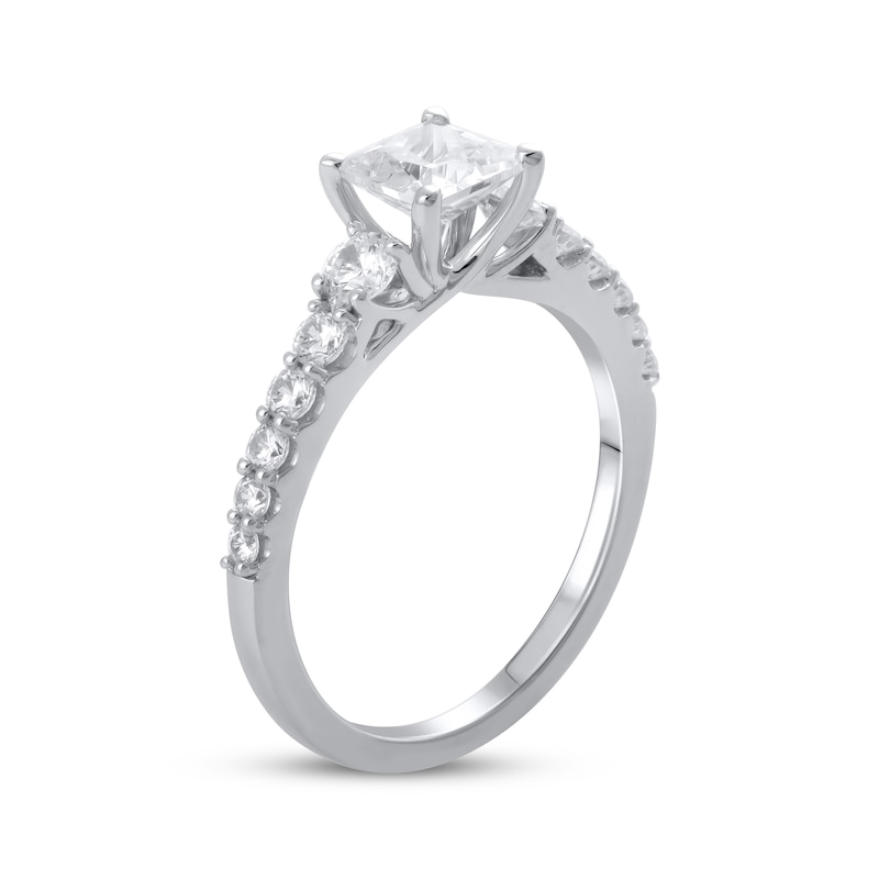 Main Image 2 of Previously Owned Lab-Grown Diamonds Princess-Cut Engagement Ring 1-1/2 ct tw 14K White Gold