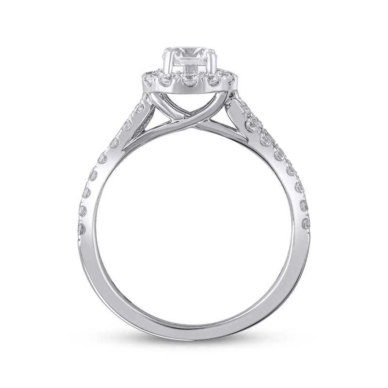Main Image 3 of Previously Owned Lab-Grown Diamonds Engagement Ring 1-1/4 ct tw 14K White Gold