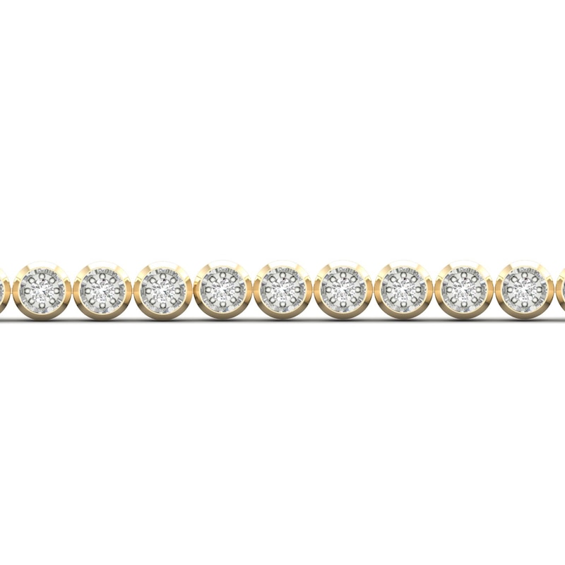 Main Image 2 of Previously Owned Men's Diamond Tennis Bracelet 2 ct tw Round-cut 10K Yellow Gold 8.5"
