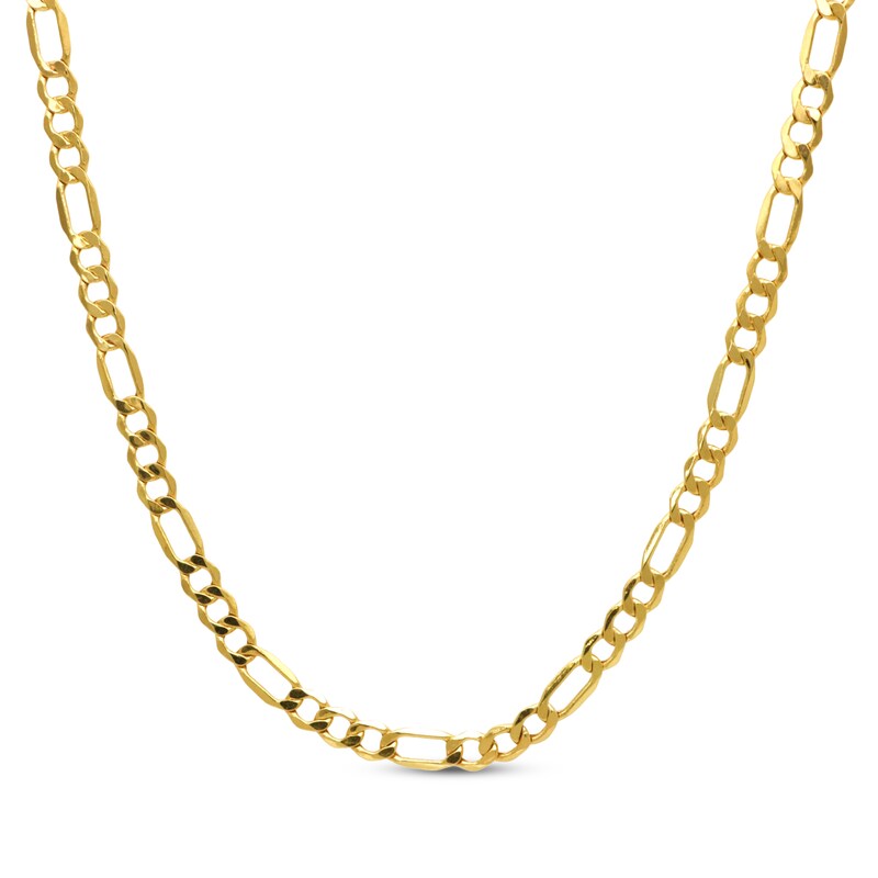 Main Image 2 of Previously Owned Semi-Solid Figaro Chain Necklace & Bracelet Set 10K Yellow Gold