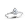 Thumbnail Image 1 of Previously Owned Diamond Halo Engagement Ring 1/2 ct tw Pear & Round-cut 14K White Gold