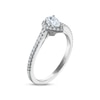 Thumbnail Image 2 of Previously Owned Diamond Halo Engagement Ring 1/2 ct tw Pear & Round-cut 14K White Gold