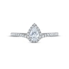 Thumbnail Image 3 of Previously Owned Diamond Halo Engagement Ring 1/2 ct tw Pear & Round-cut 14K White Gold