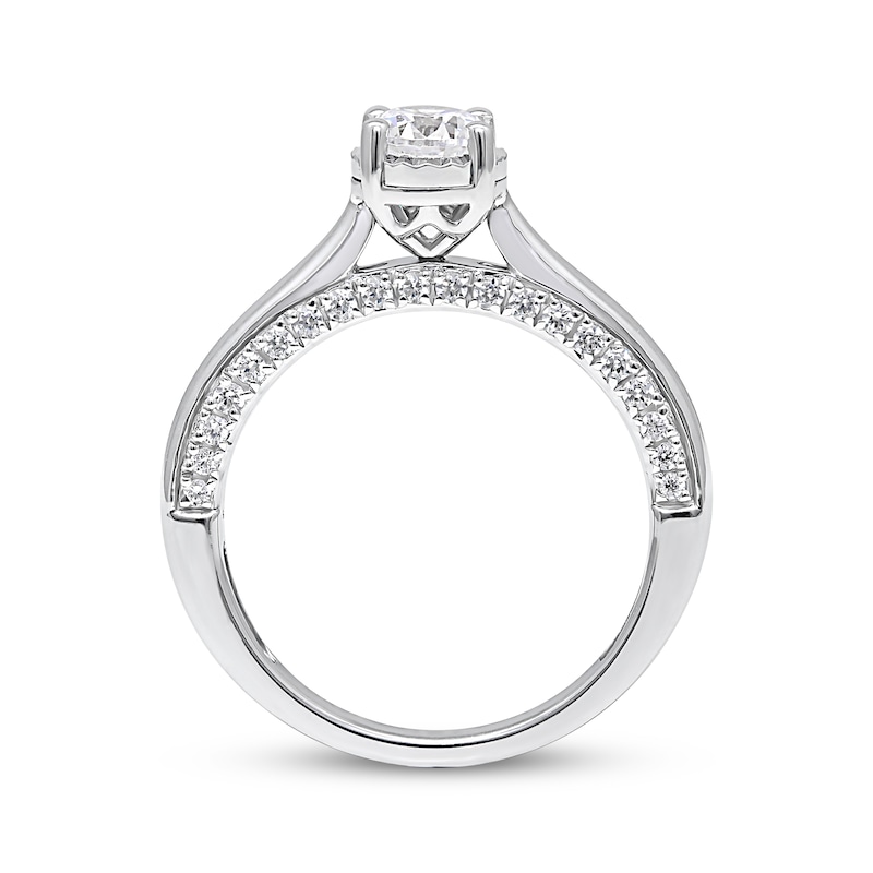 Main Image 2 of Previously Owned Diamond Solitaire Engagement Ring 1 ct tw Round-cut 10K White Gold (J/I3)