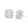 Thumbnail Image 1 of Previously Owned Diamond Stud Earrings 1 ct tw Princess & Round-cut 10K White Gold (J/I3)