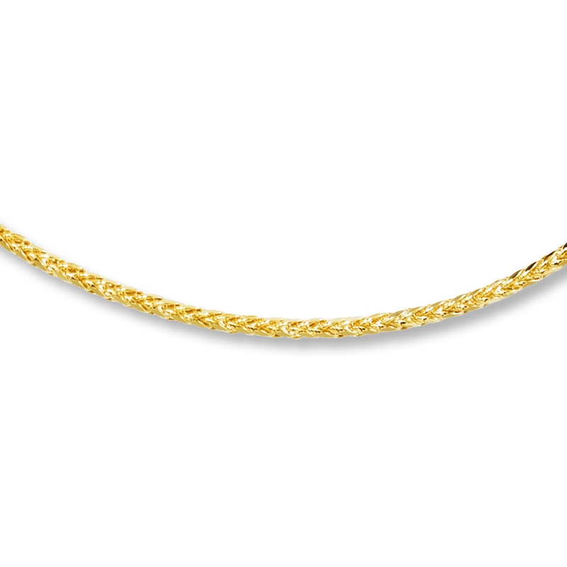 Main Image 1 of Previously Owned Wheat Chain Necklace Hollow 10K Yellow Gold 22"