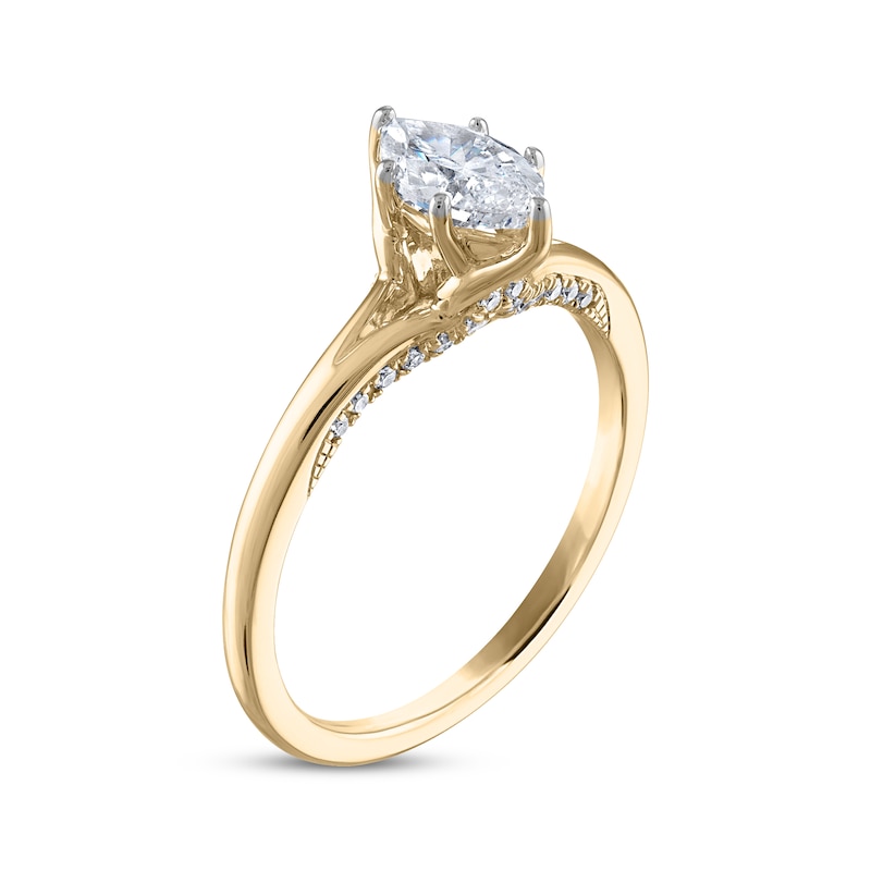 Main Image 2 of Previously Owned Marquise-Cut Diamond Solitaire Engagement Ring 5/8 ct tw 14K Yellow Gold (I/I2)