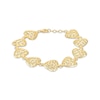 Thumbnail Image 0 of Previously Owned Italian Brilliance Heart Link Bracelet 14K Yellow Gold 7.5"
