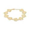 Thumbnail Image 1 of Previously Owned Italian Brilliance Heart Link Bracelet 14K Yellow Gold 7.5"