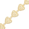 Thumbnail Image 1 of Previously Owned Italian Brilliance Heart Link Bracelet 14K Yellow Gold 7.5"