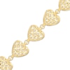 Thumbnail Image 2 of Previously Owned Italian Brilliance Heart Link Bracelet 14K Yellow Gold 7.5"
