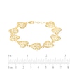 Thumbnail Image 4 of Previously Owned Italian Brilliance Heart Link Bracelet 14K Yellow Gold 7.5"