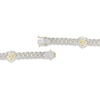 Thumbnail Image 3 of Previously Owned Men's Diamond & Lab-Created Ruby Lion Curb Chain Bracelet 1 ct tw Round-cut 10K Yellow Gold 8.5"