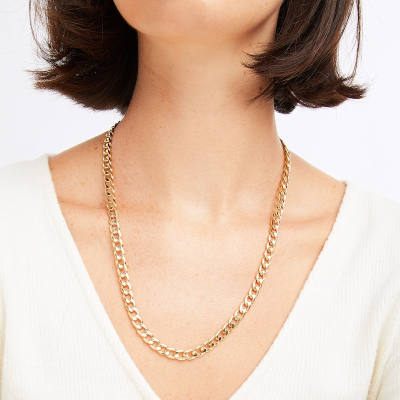 Main Image 5 of Previously Owned Curb Chain Necklace Hollow 14K Yellow Gold 22"