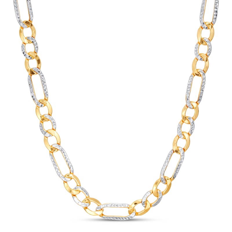Main Image 1 of Previously Owned Figaro Chain Necklace Semi-Solid 10K Yellow Gold 22"
