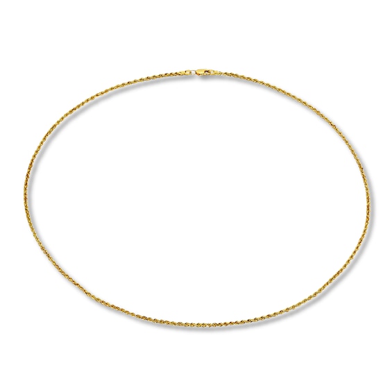 Previously Owned Rope Chain Necklace Solid 14K Yellow Gold 22"