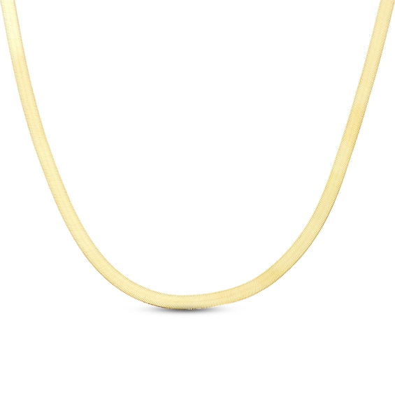 Previously Owned Solid Herringbone Necklace 14K Yellow Gold 18"